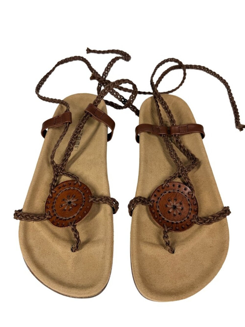 Tatami by Birkenstock Women's Lace Up Leather Sandals Brown Size 42 EU US 11